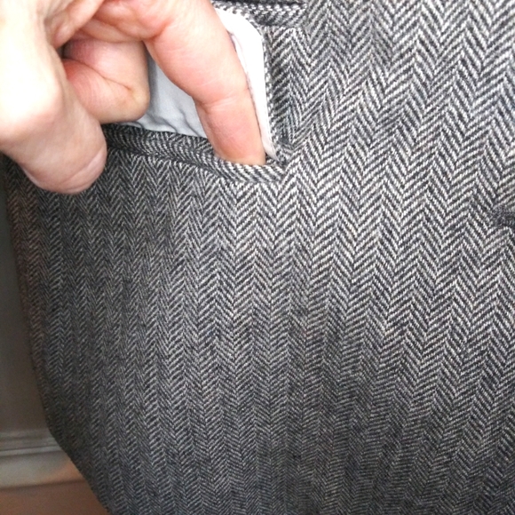 Banana Republic New Without Tag Dark Gray & White Herringbone Wool Blend Blazer - Picture 5 of 13